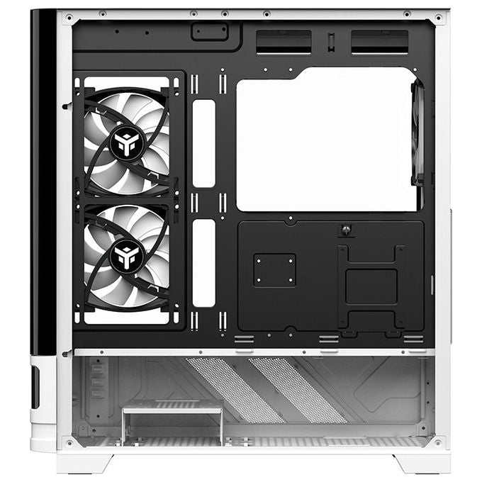 Itek ITGCANTC01 Netron Curved Case PC Tower ATX Gaming Vetro Temperato 3 Ventole ARGB Display USB Type-C colore Bianco Nero