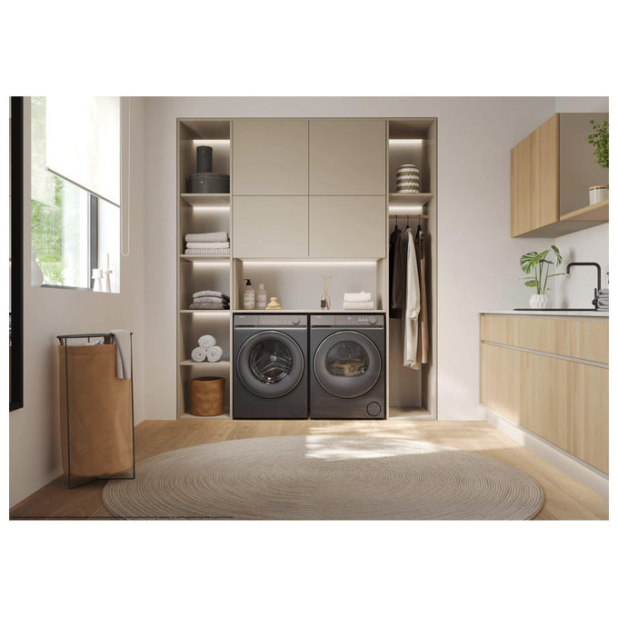 Haier HD100-C367GU1-IT Serie X7 Asciugatrice Pompa di Calore 10 Kg Classe C Wi-Fi AI PowerInverter (84,5x59,5x68,5 cm) colore Antracite