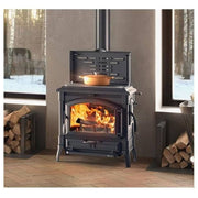 Nordica, Stufa a Legna, Modello Isotta Eos con Cerchi, Antracite, Design Classico