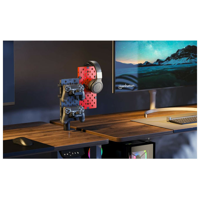 Manhattan Supporto Controller e Auricolare Passivo Nero Rosso