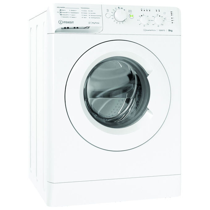 Indesit MTWC 91296 W IT Lavatrice Carica Frontale 9 Kg 1200 rpm Classe A Motore Inverter 16 Programmi (85x59,5x60,5 cm) colore Bianco