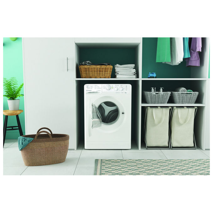 Indesit MTWC 91296 W IT Lavatrice Carica Frontale 9 Kg 1200 rpm Classe A Motore Inverter 16 Programmi (85x59,5x60,5 cm) colore Bianco
