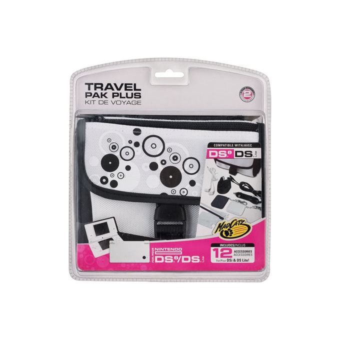 Mad Catz Travel Pak Plus KIT_ da Viaggio per Nintendo DSi e DS Lite Nero e Bianco