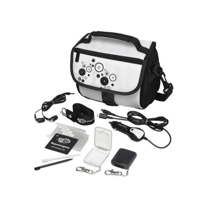 Mad Catz Travel Pak Plus KIT_ da Viaggio per Nintendo DSi e DS Lite Nero e Bianco
