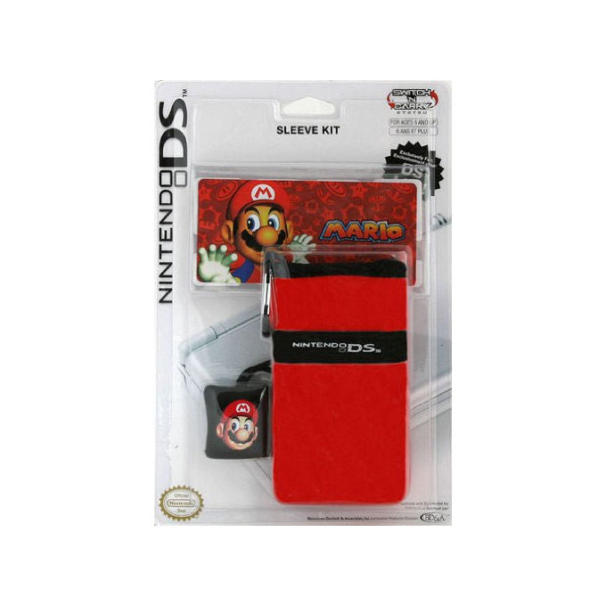 Bg Games Custodia a tasca Nintendo DS Lite Mario Sleeve KIT_ Nero Rosso
