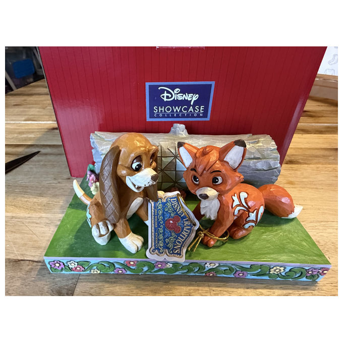 Enesco, Statuetta Volpe e Segugio Disney Traditions di Jim Shore, Resina, 10.5 cm