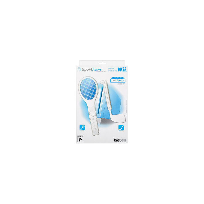 Bigben Interactive, Set Sportivo per Wii Gamepad, Racchetta Tennis e Mazza Golf