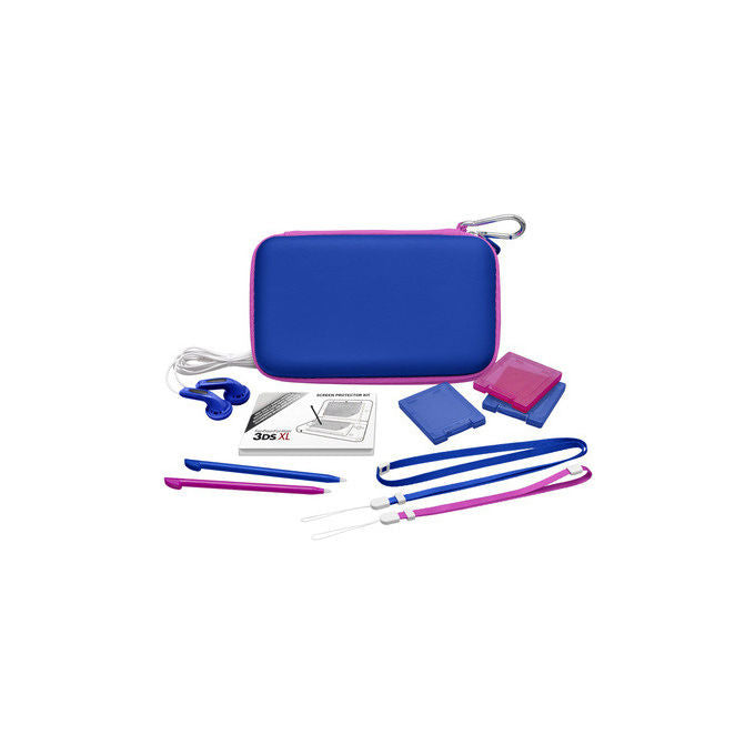 Bigben BB307832 Color Edition Kit Accessori Nintendo 3DS XL Pellicola Custodia Stilo Auricolare colore Blu Rosa