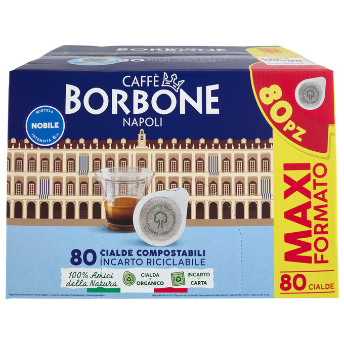 Caffe' Borbone, Cialde Nobile Compostabili ESE 44mm, 80 Pezzi