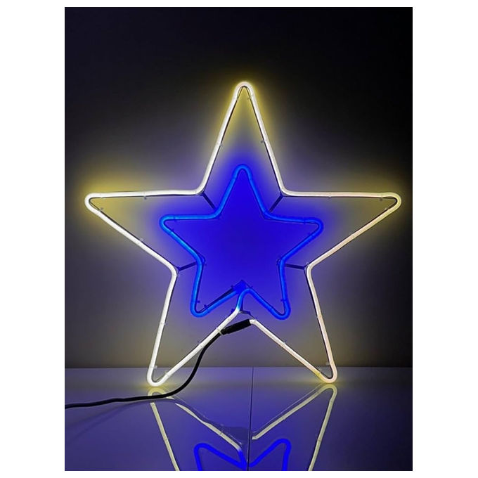 Kooper, Luce Decorativa a LED Stella, Doppia Colorazione Blu e Giallo, Effetto Cielo Stellato