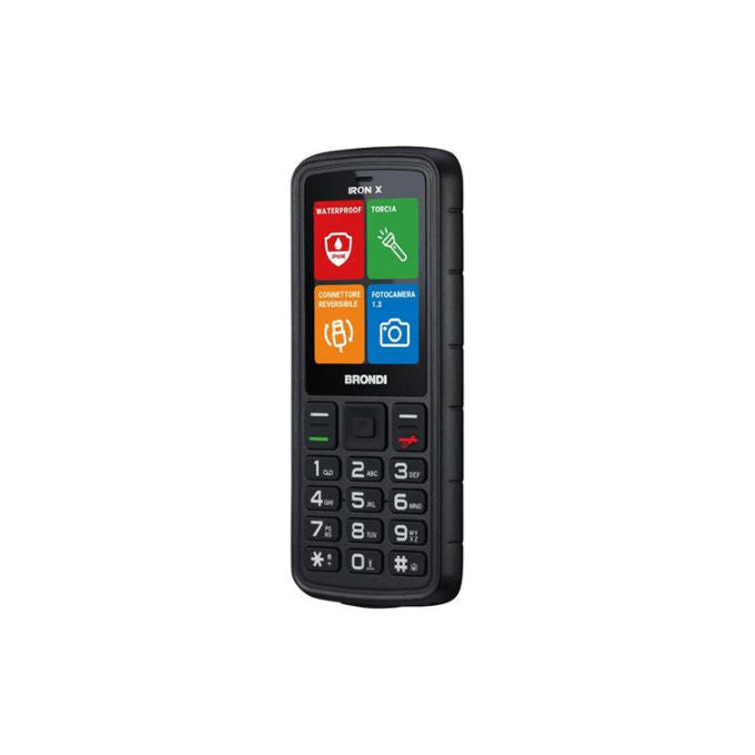 Brondi Iron X Telefono Cellulare Rugged 2.4'' Dual SIM Bluetooth 4.0 IP69K colore Nero
