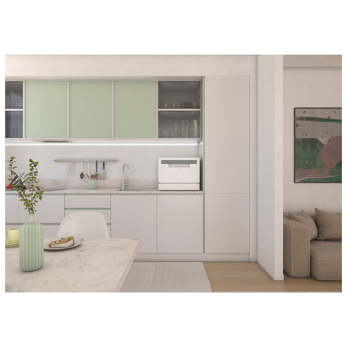 Candy CP 6E51LW RapidO Lavastoviglie Compatta 6 coperti Classe E 51 dB 5 programmi (44x55x50 cm) colore Bianco