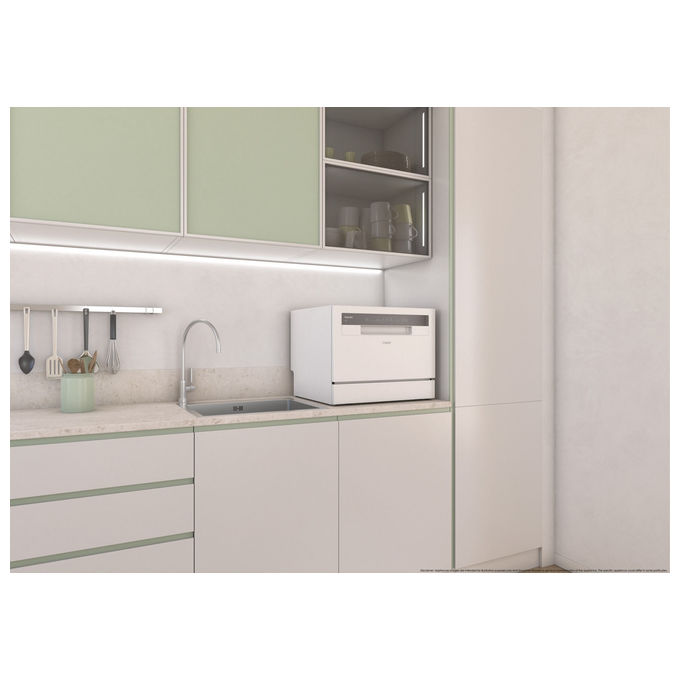 Candy CP 6E51LW RapidO Lavastoviglie Compatta 6 coperti Classe E 51 dB 5 programmi (44x55x50 cm) colore Bianco