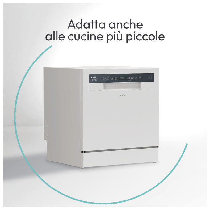 Candy CP 6E51LW RapidO Lavastoviglie Compatta 6 coperti Classe E 51 dB 5 programmi (44x55x50 cm) colore Bianco