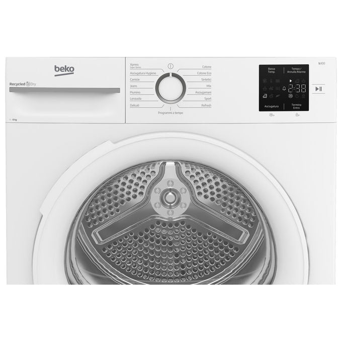 Beko BMTR38W Asciugatrice Pompa di Calore 8 Kg Classe D 15 Programmi 64 dB (85x60x55 cm) colore Bianco