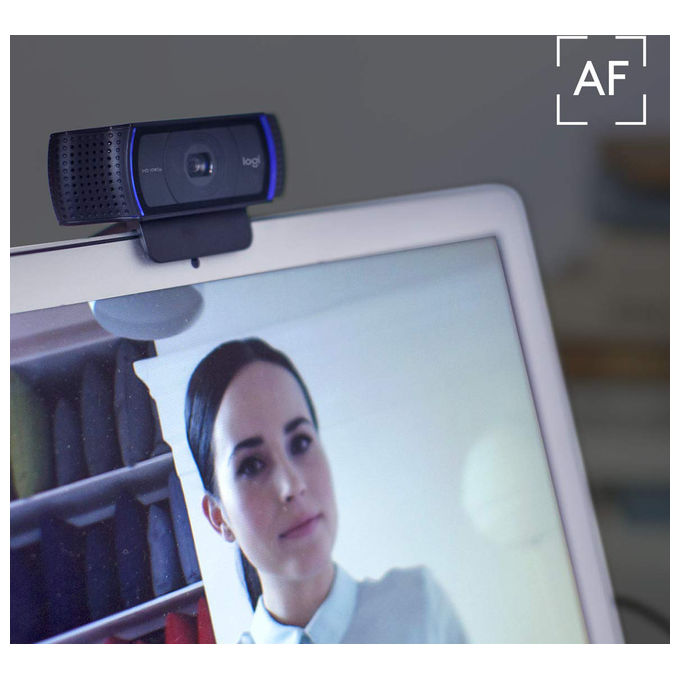 Logitech, Webcam HD Pro C920, Full HD 1080p, Audio Stereo, Correzione Luce HD