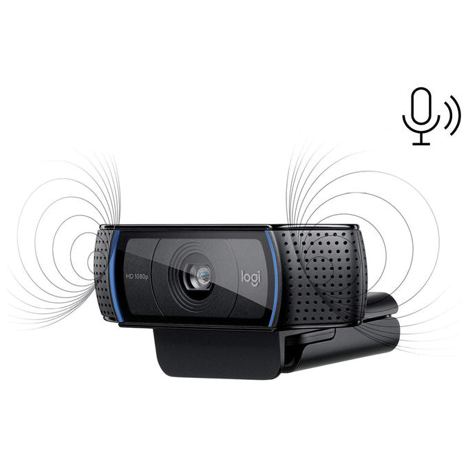 Logitech, Webcam HD Pro C920, Full HD 1080p, Audio Stereo, Correzione Luce HD