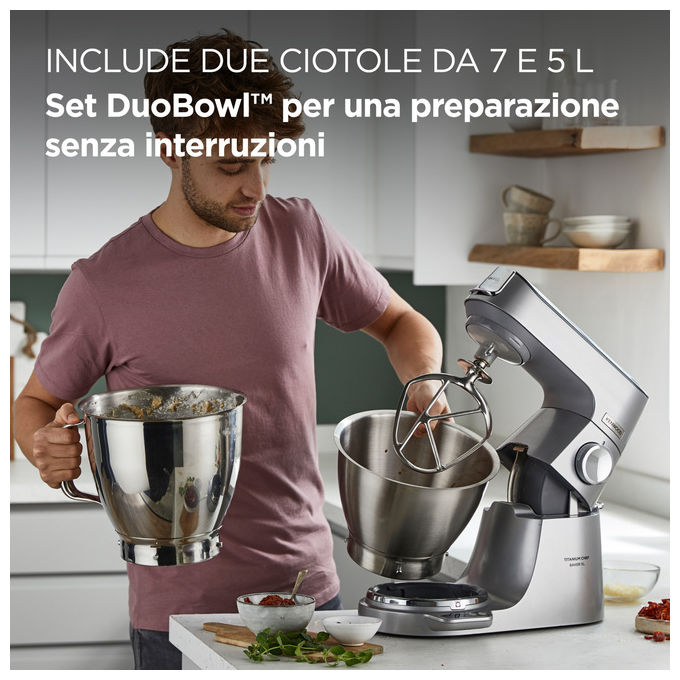 Kenwood Impastatrice Planetaria Titanium Chef Baker XL 7L 1200W con Bilancia