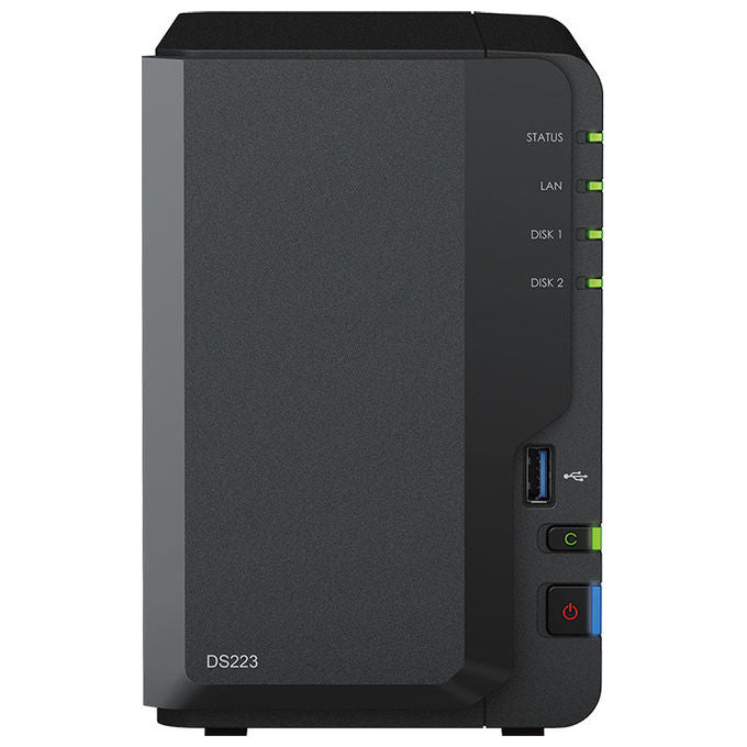Synology DiskStation DS223, NAS Desktop 2 Bay, 2GB DDR4, HDD SSD