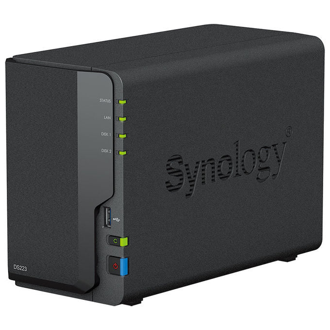 Synology DiskStation DS223, NAS Desktop 2 Bay, 2GB DDR4, HDD SSD