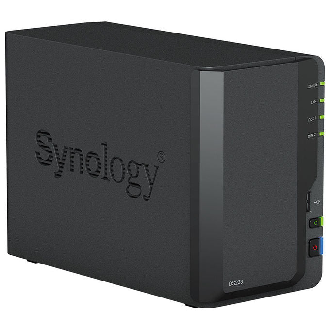 Synology DiskStation DS223, NAS Desktop 2 Bay, 2GB DDR4, HDD SSD