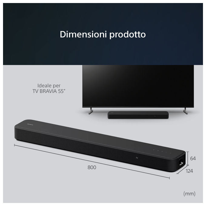 Sony HT-S2000 Soundbar Dolby Atmos 3.1 canali, subwoofer integrato, nero