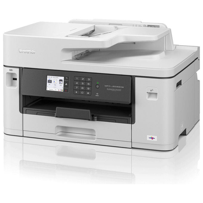 Brother MFCJ5340DWERE1 Stampante Multifunzione Inkjet A3 Colori 28 ppm Wi-Fi LAN USB Display Touch 6.8 cm ADF 50 fogli Cassetto 250 fogli colore Bianco