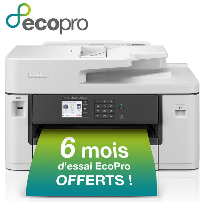 Brother MFCJ5340DWERE1 Stampante Multifunzione Inkjet A3 Colori 28 ppm Wi-Fi LAN USB Display Touch 6.8 cm ADF 50 fogli Cassetto 250 fogli colore Bianco