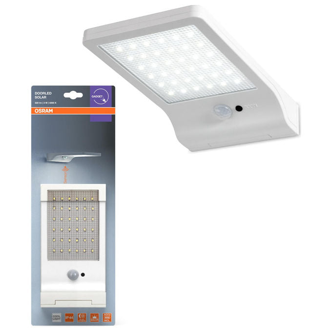 Osram Lampada da Parete LED Solare con Sensore 4000K Argento Esterno