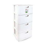 Stefanplast Cassettiera Domus 4 Cassetti Bianca 40x40x80 cm in Plastica Rigenerata