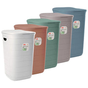 Domus Home Collection, Portabiancheria 50L Blu, Design Compatto, Plastica Rigenerata