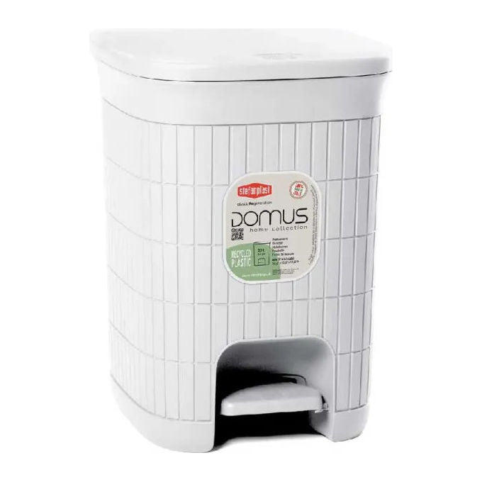 Stefanplast Pattumiera con Pedale Domus 20L Plastica Rigenerata Secchiello Estraibile