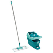 Leifheit 55096 Profi XL Set Lavapavimenti Mop con Secchio Strizzatore a Pedale Rotazione 360° Larghezza 42 cm 8 L colore Turchese