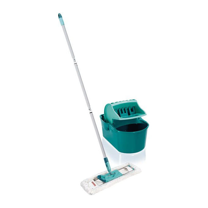 Leifheit 55092 Profi Compact Set Lavapavimenti Mop Microfibra 42 cm Secchio 8 L Manico Telescopico 140 cm colore Verde