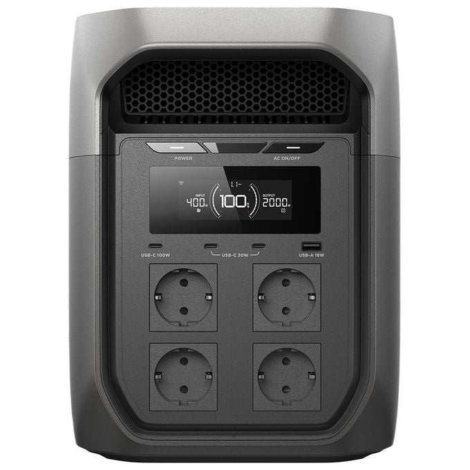 EcoFlow Delta 3 Max, Stazione di Alimentazione Portatile, 2048Wh, 2400W, Litio Ferro Fosfato