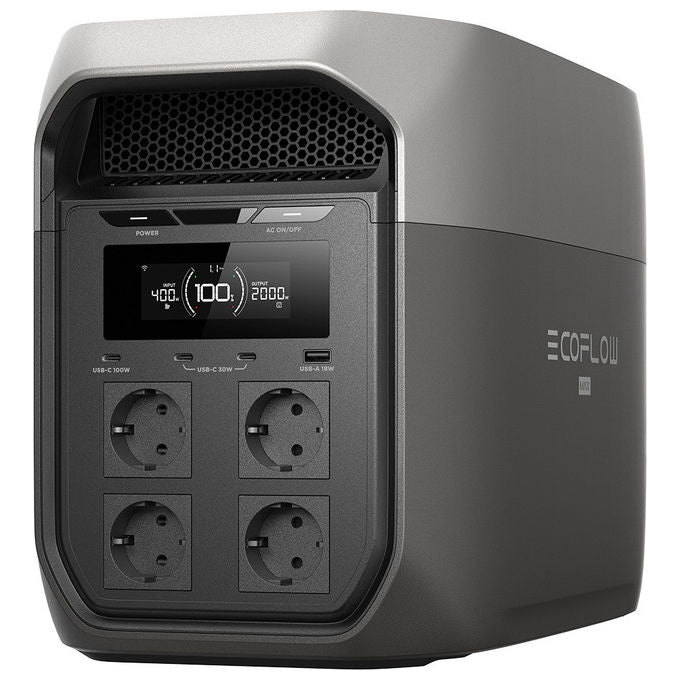 EcoFlow Delta 3 Max, Stazione di Alimentazione Portatile, 2048Wh, 2400W, Litio Ferro Fosfato