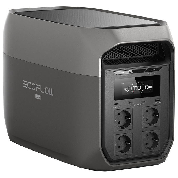 EcoFlow Delta 3 Max, Stazione di Alimentazione Portatile, 2048Wh, 2400W, Litio Ferro Fosfato