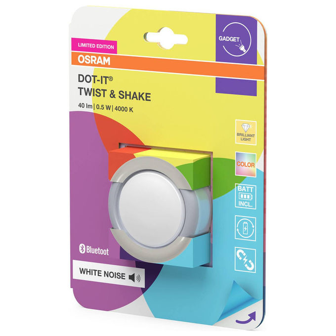 Osram, Plafoniera Led, Smart + Bluetooth Dot-It Twist and Shake, 0.5W 40lm, 4000K Bianco Freddo, RGB