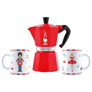 Bialetti, Moka Express Nutcracker Rossa, Caffettiera 3 Tazze, Alluminio
