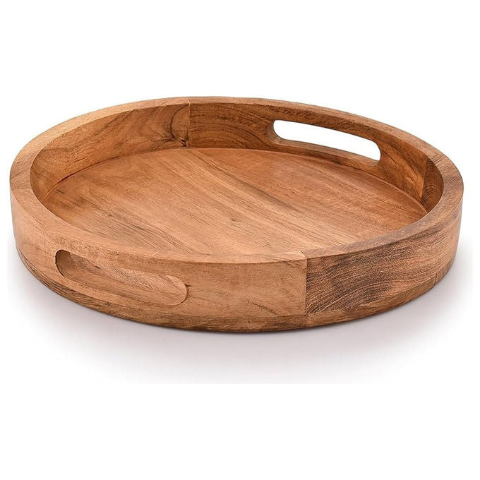 Bisetti Vassoio in Legno Acacia Quadrato con Manici 25x25x4 cm