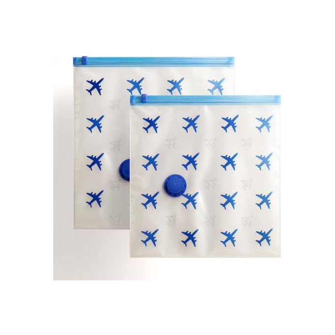 Lavatelli, 2 Sacchetti Sottovuoto, 40x45 cm, Da Viaggio, Compatibili Ryanair, Salvaspazio