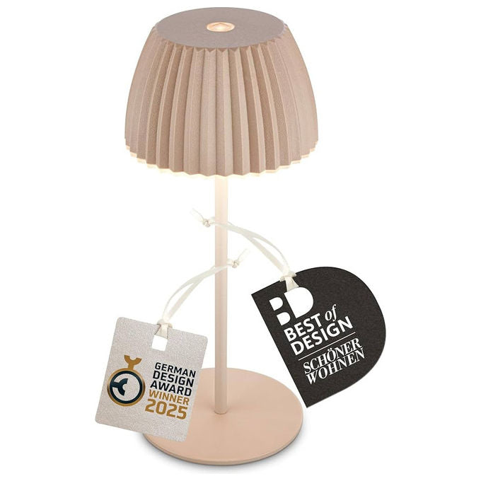 Briloner Lampada da Tavolo Mini LED Senza Fili IP44 Dimmerabile Beige