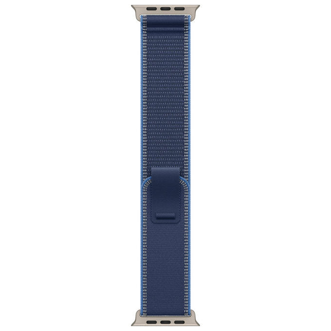Apple, Cinturino Trail Loop 49mm M-L, Blu-Blu Acceso, Titanio Naturale