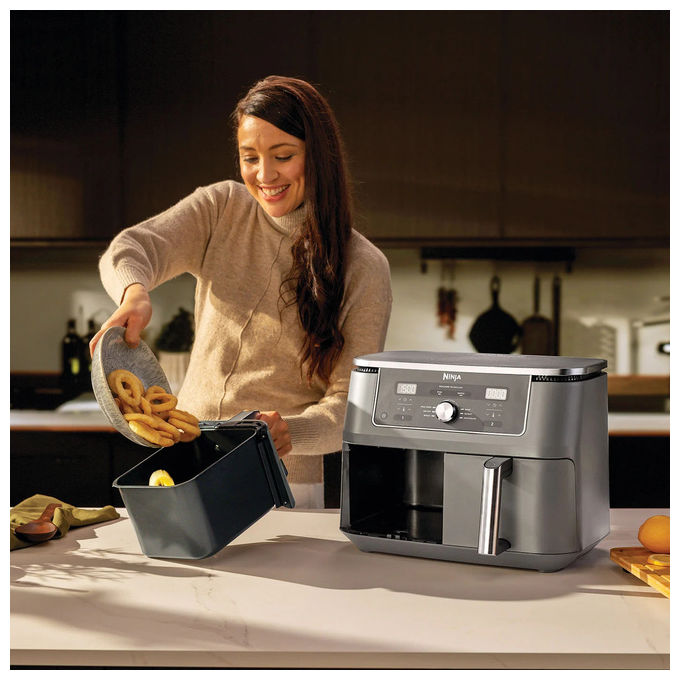 Ninja, Friggitrice ad Aria Doppia, 9.5 L, 2470 W, Grigio