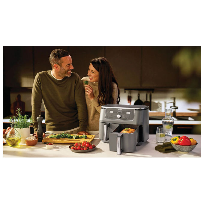 Ninja, Friggitrice ad Aria Doppia, 9.5 L, 2470 W, Grigio