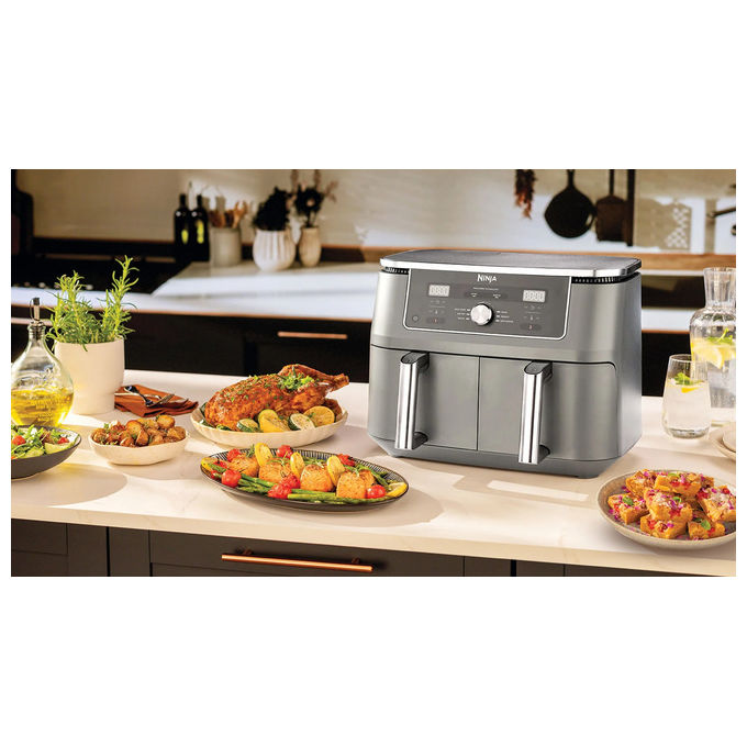 Ninja, Friggitrice ad Aria Doppia, 9.5 L, 2470 W, Grigio