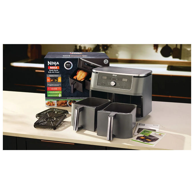 Ninja, Friggitrice ad Aria Doppia, 9.5 L, 2470 W, Grigio