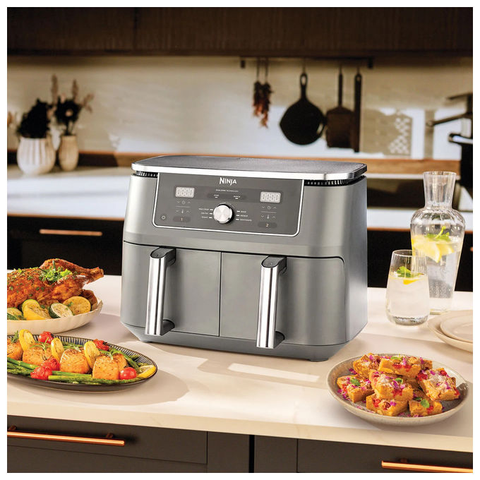 Ninja, Friggitrice ad Aria Doppia, 9.5 L, 2470 W, Grigio