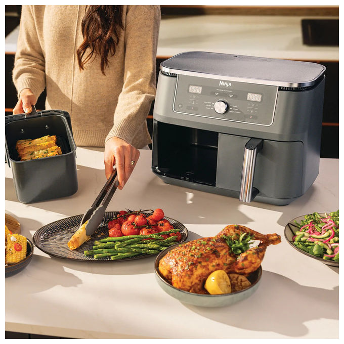 Ninja, Friggitrice ad Aria Doppia, 9.5 L, 2470 W, Grigio
