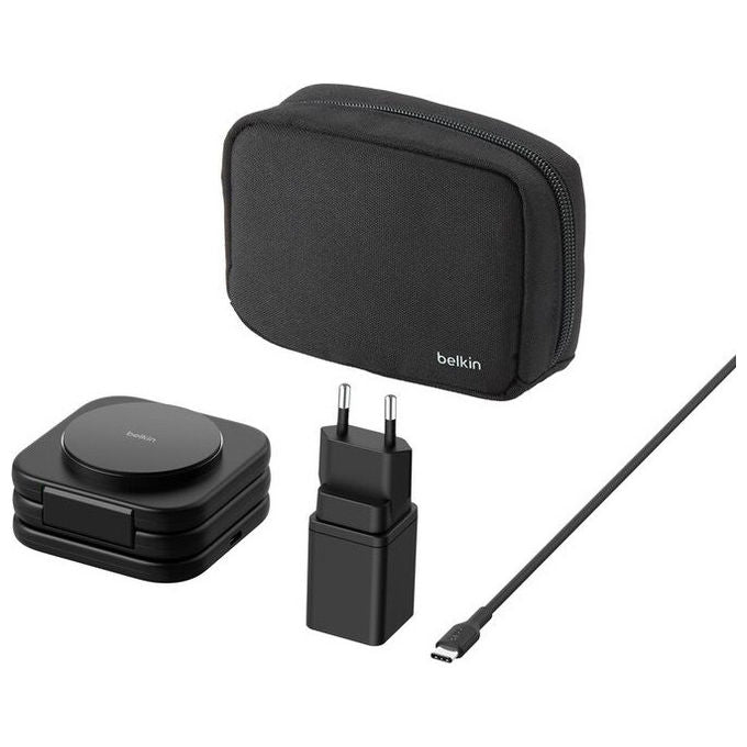Belkin BoostCharge Pro Caricatore Wireless Magnetico da Viaggio 3 in 1 Qi2 Nero